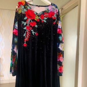 Korean brand velvet a-line dress